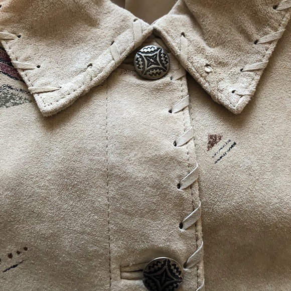 Ladies Suede Jacket, w/Southwestern Motif - Picture 4 of 7